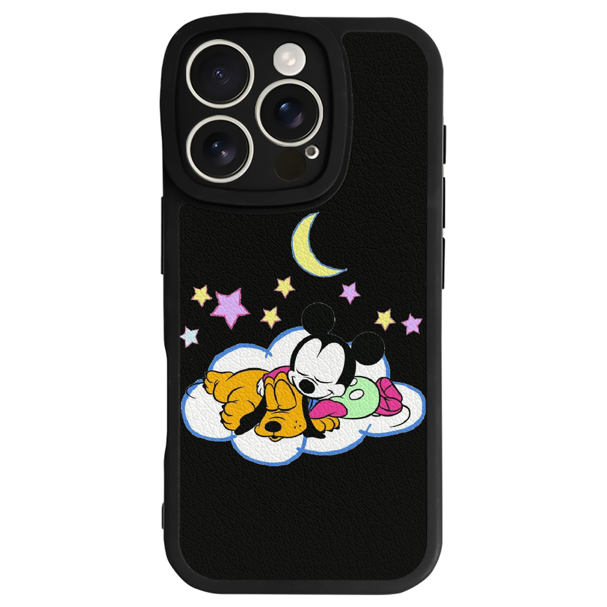 （画像用） ミッキーマウス Mickey Mouse 【iPhone 16シリーズ対応】シリコンスマホケース（レザー調） 材質：シリコン